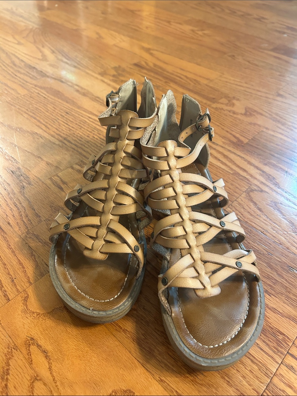 Blowfish Tan Braided Strappy Gladiator Sandals Worn maybe twice